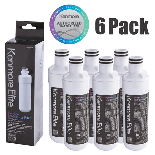 Kenmore Elite 9980 LT1000PC Refrigerator Water Filter Replacement for MDJ64844601, ADQ74793501 LT1000PC ADQ74793502, Kenmore 46-9980, LFXS26973D Ice and Water 6 Pack