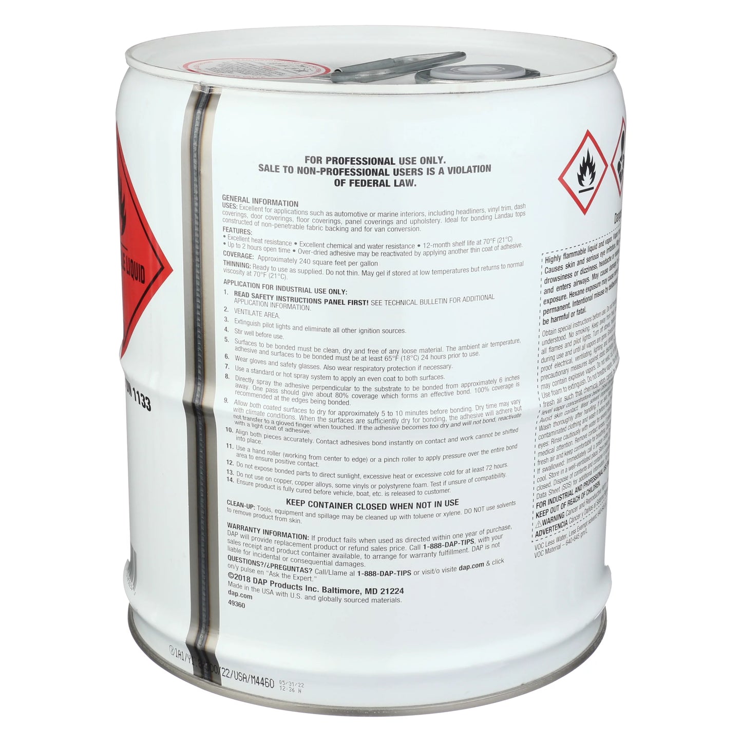 Dap Contact Cement,5 gal,Can  234