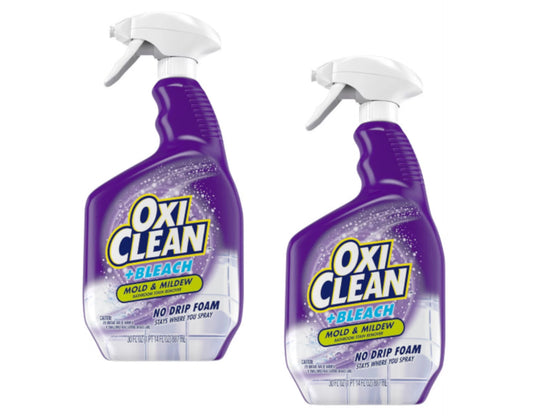 Oxi Clean plus Bleach, No Drip Foam, Mold & Mildew Bathroom Stain Remover 30 fl oz. 2 Pack