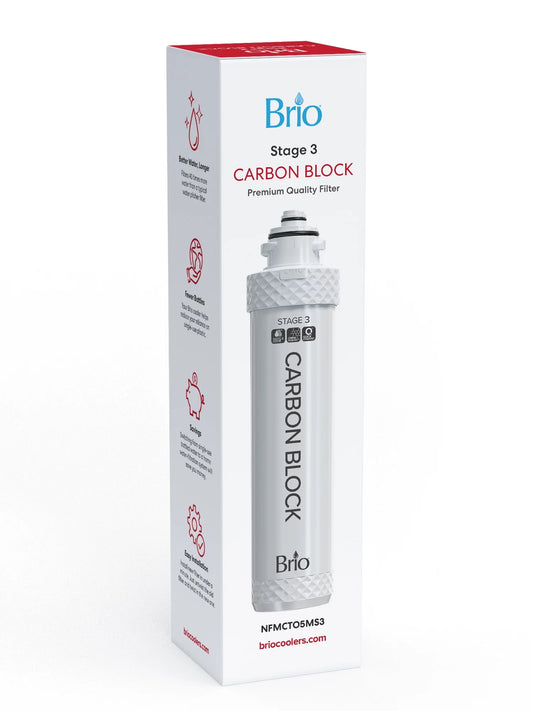 Brio Stage-3 Coconut Carbon Block Replacement Water Filter Single Unit