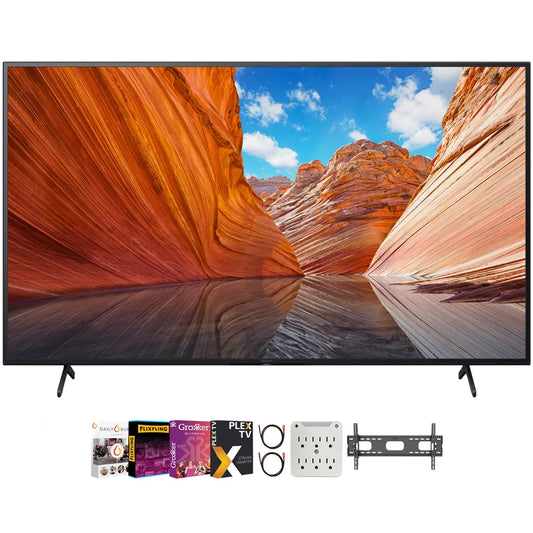 Sony X80J 50 Inch 4K Ultra HD LED Smart TV (2021) Bundle with Complete Mounting and Premiere Movies Streaming Kit for X80J Series (KD50X80J)