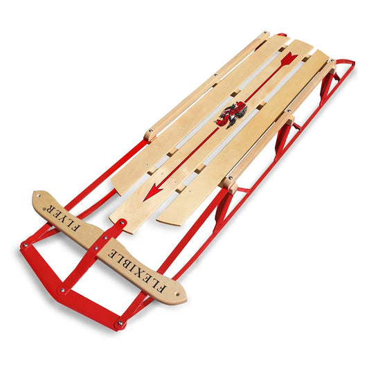 Flexible Flyer Metal Runner Steel & Wood 60 Long Snow Slider Sled for Kids