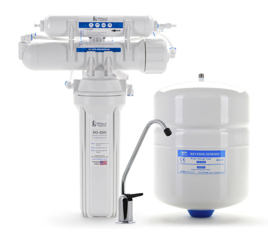 Reverse Osmosis System Compact Ultra 3 Stage 50 GPD Complete With Filters - Built in USA