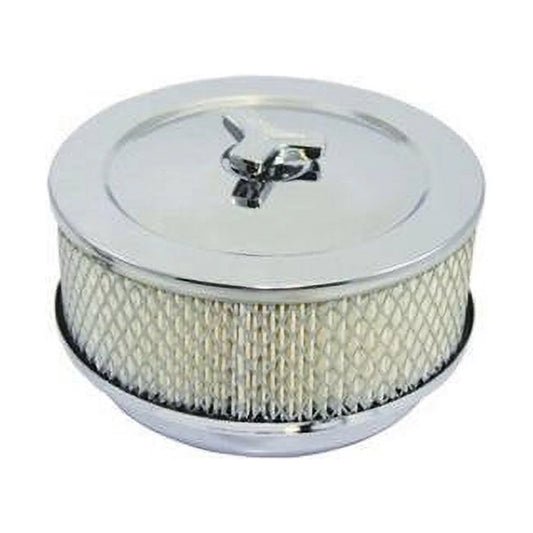 Specialty Chrome  6 x 2 in. Air Cleaner Kit 5.12 Raised Base Steel