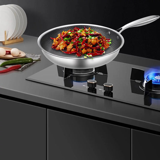 Nonstick Kitchen Cookware with Handle Wok Pan for Ceramic Electric Gas 28cm