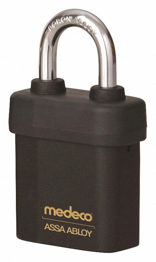 Medeco Keyed Padlock, 5/16 in,Square,Black  5451500-T-26-DL-S