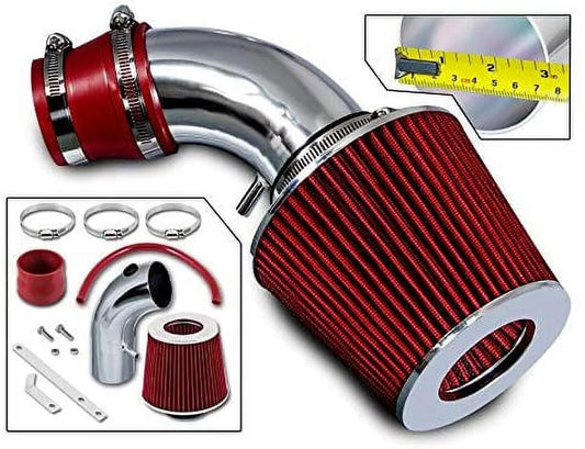 Rtunes Racing Short Ram Air Intake Kit + Filter Combo RED For 01-09 Chrysler PT Cruiser 2.4L I4 Non-Turbo