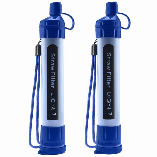 2 Pack Water Filter Straw - Water Purifying Device - Portable Personal Water Filtration Survival - for Emergency Kits Outdoor Activities and Hiking - Water Filter Camping Travel Survival Backpack