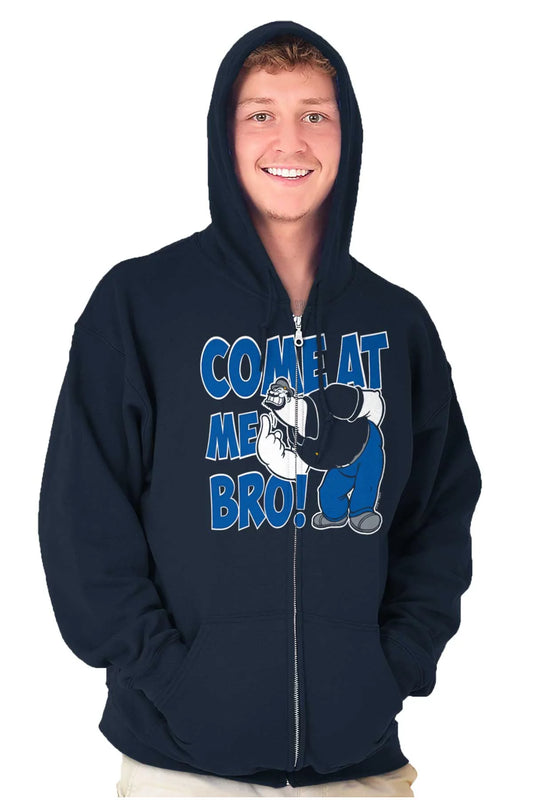 Bluto Come At Me Bro Funny Meme Zip Up Hoodie Men's Women's Brisco Brands S