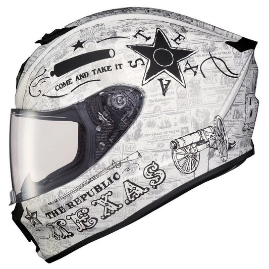 Scorpion EXO-R420 Lone Star Full Face Helmet - White/Silver