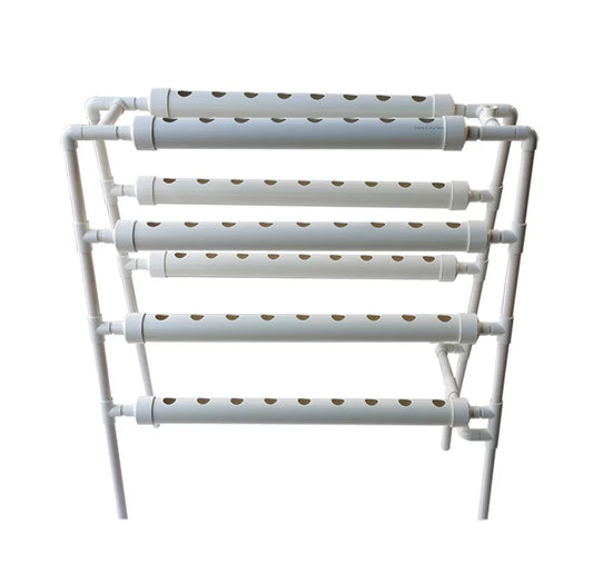 PreAsion Hydroponic Plant Site Grow Kit Double Side 8 Pipe 70 Holes White