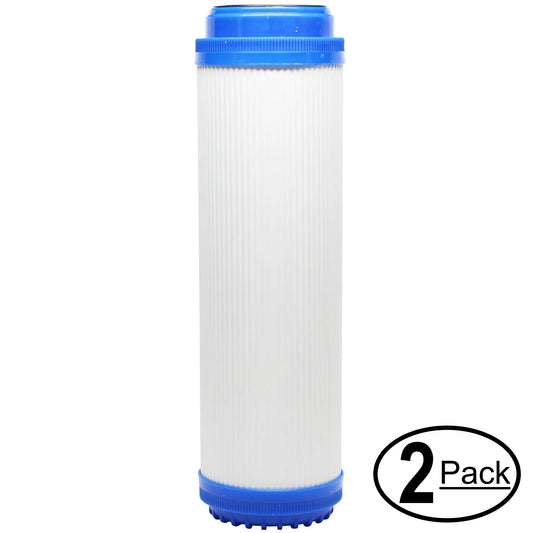 2-Pack Replacement for iSpring RCC7 Granular Activated Carbon Filter - Universal 10-inch Cartridge for iSpring 123Filter 5-Stage 75GPD REVERSE OSMOSIS SYSTEM - Denali Pure Brand