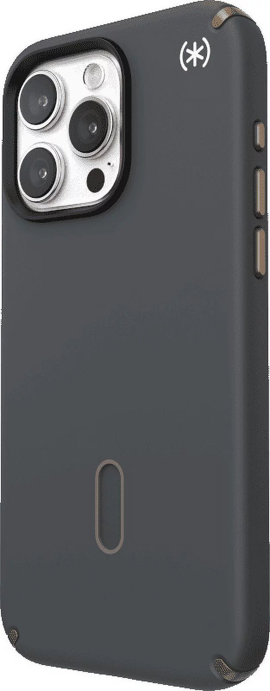 Speck iPhone 15 Pro Max Case-Presidio2 Pro-ClickLock-MagSafe-6.7 Inch Phone Case-Charcoal Grey/Cool Bronze/White