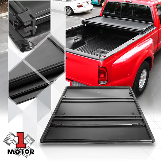 Short Bed Tonneau Cover 6.5Ft Soft Top Tri-Fold Fleetside for 09-21 Dodge Ram Fits select: 2013-2019 RAM 1500, 2009-2012 DODGE RAM 1500