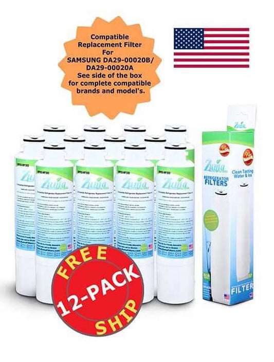 ZUMA Brand , Water and Ice Filter , Model # OPFS3-RF300 , Compatible with Samsung 09101 - 12 Pack - Made in U.S.A.