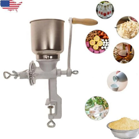New Arrival Manual Corn Grain Grinder Mill Cast Iron Hand Crank Manual Coffee Grinder with Large Hopper for Bean Rice Coco Pepper Grains Nuts
