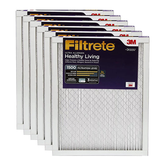 Filtrete MPR 1500 14 x 20 x 1 Healthy Living Ultra Allergen Reduction HVAC Air Filter, 6-Pack
