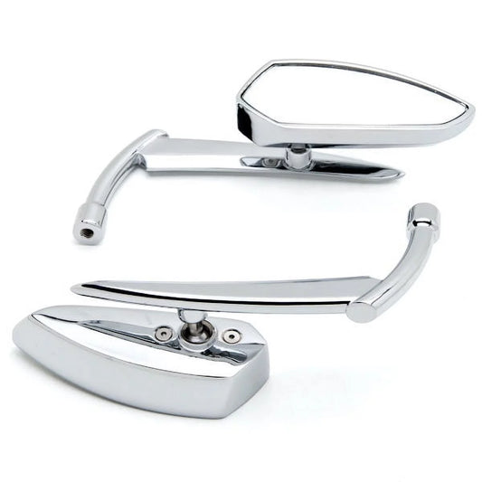 Krator Custom Rear View Mirrors Chrome Pair w/Adapters Compatible with Kawasaki Concours Voyager ZG 1000 1200