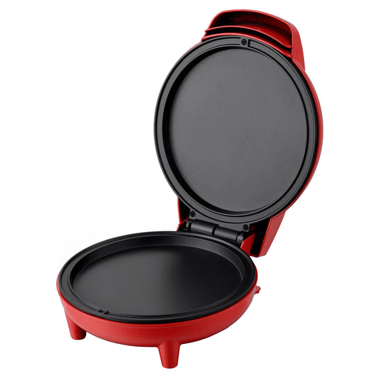 Courant 7-inch Personal Pizza Maker and Griddle - Red. Make Pancakes, Nachos, Quesadillas and More!