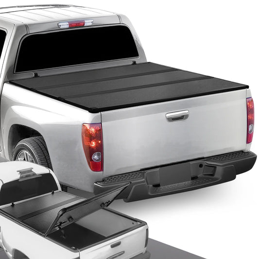 DNA Motoring TTC-HARD-041 For 2004 to 2012 Chevy Colorado / Isuzu I -290 I -370 / GMC Canyon 6 Ft Short Bed Fleetside Hard Solid Tri -Fold Tonneau Cover