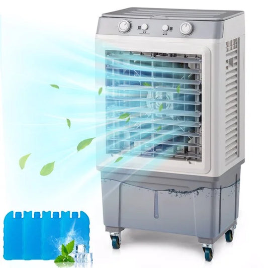 Capri Portable Evaporative Cooler, 3 in 1 Air Cooler, 2353CFM Mini Air Cooler with 3 Wind Speeds, Air Conditioner with Scroll Casters, White