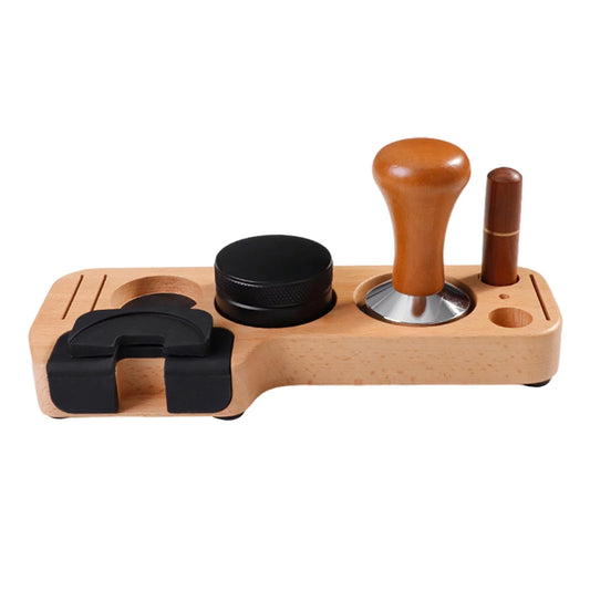 Espresso Stand Set Barista Part for Kitchens Worktop Coffee Bar beech 58mm