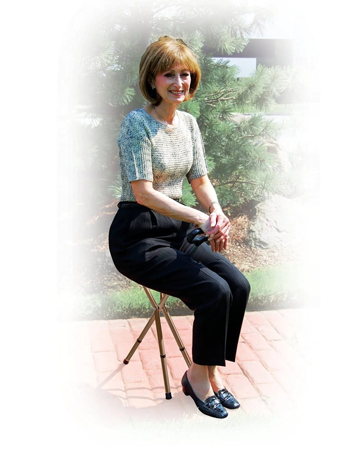 Drive Medical Deluxe Folding Cane Seat, Black