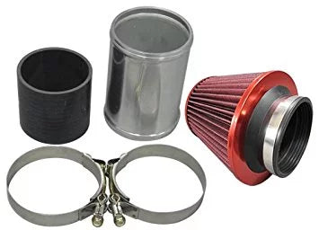 3 OD Alum joiner Pipe 5 Long + Black Hose + 2 Clamps + Air Filter