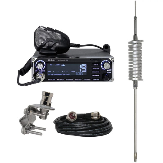 Uniden Bear Tracker 885 Hybrid CB Radio/Digital Scanner & TRAM 3500 CB Antenna 5-Inch Magnet Kit with RG8X Coax and Rubber Boot