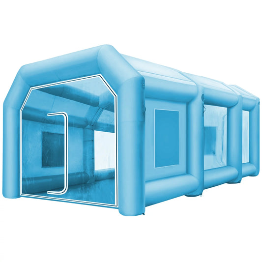 VEVOR Inflatable Paint Booth 33x16.4x11.5ft, Inflatable Spray Booth with Filter System Portable, Car Paint Booth for Car Parking Tent Workstation