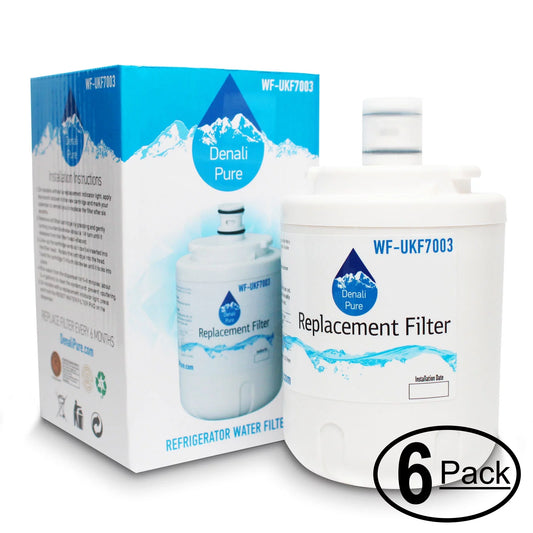 6-Pack Replacement for Maytag MSD2554FRA Refrigerator Water Filter - Compatible with Maytag UKF7003 Fridge Water Filter Cartridge - Denali Pure Brand