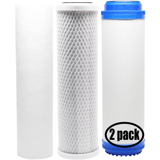 2-Pack Replacement for Filter Kit for PurePro UV-401 RO System - Includes Carbon Block Filter, PP Sediment Filter & GAC Filter - Denali Pure Brand