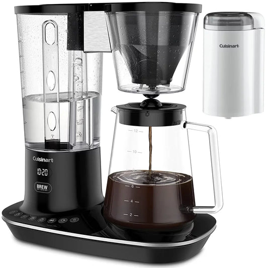 Cuisinart DCC-4000P1 12-Cup Programmable Coffeemaker Bundle with Cuisinart Coffee Bar Coffee Grinder White