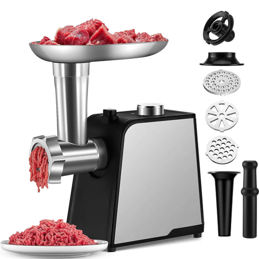 BLUELK 2800W Electric Meat Grinder, Sausage Stuffer Maker, Heavy Duty Meat Mincer with Sausage & Kubbe Kit, Stainless Steel Cutting Blade and 3 Grinding Plates