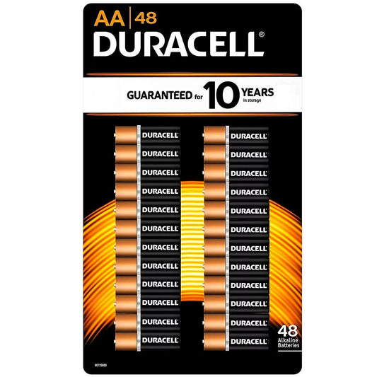 Duracell Coppertop Alkaline-Manganese Dioxide AA Battery, 1.5V, (Pack of 48)