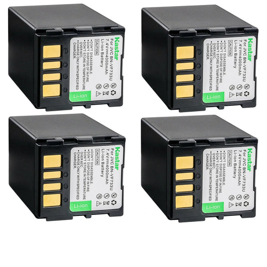 Kastar BN-VF733 Battery 4-Pack Replacement for JVC GZ-MG27EK GZ-MG27EX GZ-MG27EZ GZ-MG27U GZ-MG27US GZ-MG30 GZ-MG30AA GZ-MG30AC GZ-MG30E GZ-MG30EK GZ-MG30EX GZ-MG30EY GZ-MG30EZ GZ-MG30U Camera
