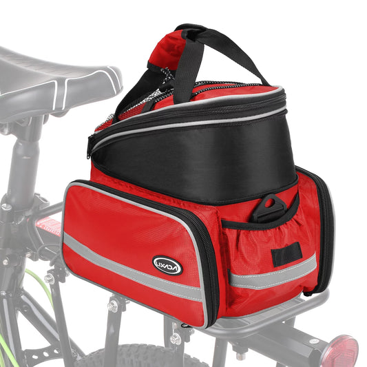 Lixada Waterproof Rear Seat Bag Cycling Bike Trunk Bag Bike Pannier Bag Shoulder Bag with Rain Cover