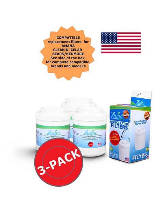 ZUMA Brand , Water and Ice Filter , Model # OPFA-RF300 , Compatible with Amana 12388403 - 3 Pack - Made in U.S.A.