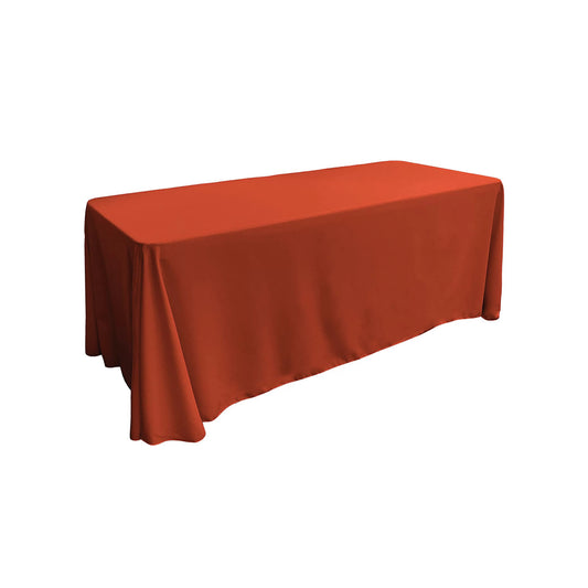 LA Linen Polyester Poplin Rectangular Tablecloth 90 by 132-Inch, Rust
