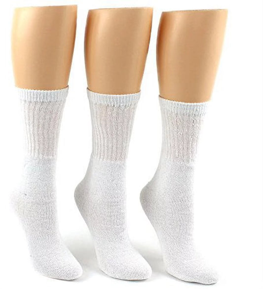 24 Pairs Pack of WSD Women's Warm Tube Socks, Value Pack, Athletic Socks (White, 9-11)