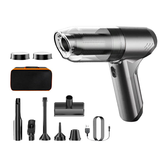 Cordless Handheld Vacuum for Car, Home Lightweight 12000PA Suction Portable gray with bag