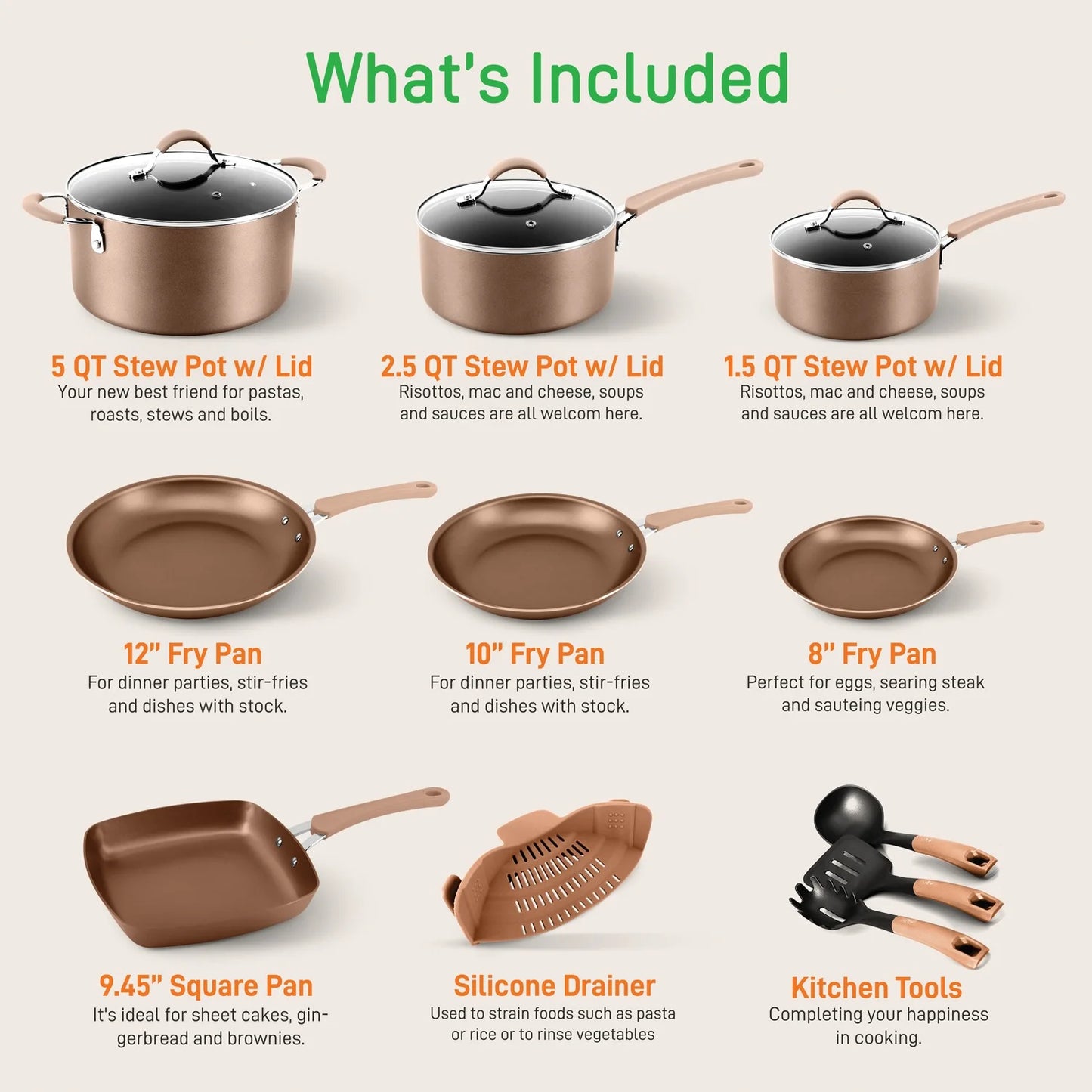 NutriChef NCCW20S 20-Piece Kitchenware Pots and Pans Set
