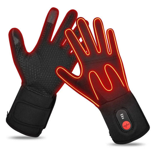 WARMSTOORE Heated Cycling Gloves Liners unisex，Rechargeable Electric Battery Heating Hand Warmer Winter Warm for Arthritis Raynaud's Black XL/XXL