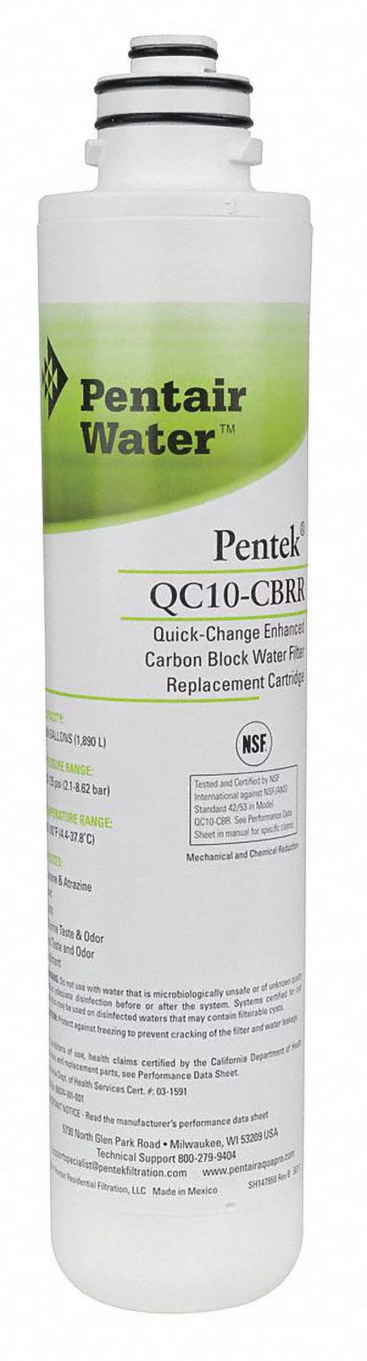 Pentair/Pentek Quick Connect Filter,0.5 micron,0.5 gpm  155785-75