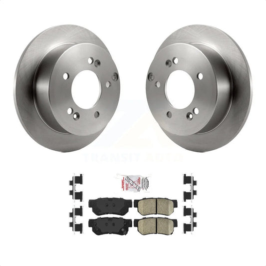 Transit Auto - Rear Disc Brake Rotors And Ceramic Pads Kit For Hyundai Sonata Kia Sportage Tucson Optima XG350 XG300 Magentis K8A-100888