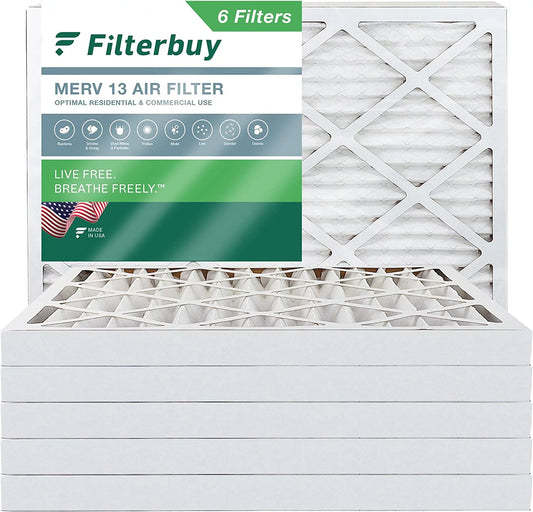 Filterbuy 30x32x2 MERV 13 Pleated HVAC AC Furnace Air Filters (6-Pack)