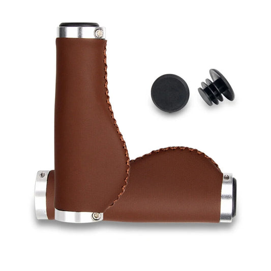 Lock-On Grip Leather Road Cycling Handlebar Rubber Bicycle Grips Mountain Bike