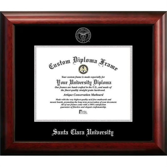 Campus Images  10 x 8 in. Santa Clara University Silver Embossed Diploma Frame