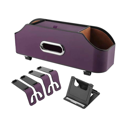 yotijar Car Seat Back Organizer Tissue Box Backseat Water Cup Holder Adults Children violet
