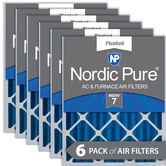 Nordic Pure 18x24x4 (3 5/8) Pleated MERV 7 Air Filters 6 Pack